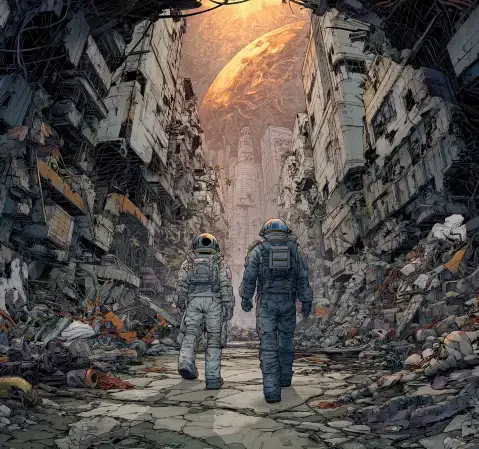 幻想题材方向中架空集市与云梯场景的条目画面