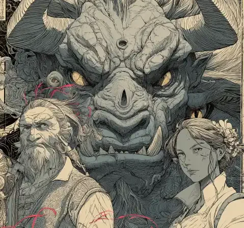 幻想世界构造专题条目画面，表现悬浮地形与规则设定的幻想场景